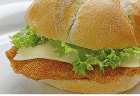 Schnitzel-Semmel mit Käse Schwein